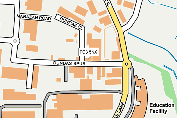 PO3 5NX map - OS OpenMap – Local (Ordnance Survey) PO3 5NX map - OS OpenMap – Local (Ordnance Survey)