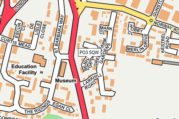 PO3 5QW map - OS OpenMap – Local (Ordnance Survey) PO3 5QW map - OS OpenMap – Local (Ordnance Survey)