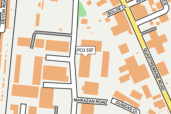PO3 5SF map - OS OpenMap – Local (Ordnance Survey) PO3 5SF map - OS OpenMap – Local (Ordnance Survey)