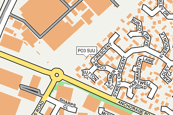 PO3 5UU map - OS OpenMap – Local (Ordnance Survey) PO3 5UU map - OS OpenMap – Local (Ordnance Survey)
