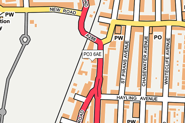 PO3 6AE map - OS OpenMap – Local (Ordnance Survey) PO3 6AE map - OS OpenMap – Local (Ordnance Survey)