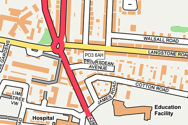 PO3 6AH map - OS OpenMap – Local (Ordnance Survey) PO3 6AH map - OS OpenMap – Local (Ordnance Survey)