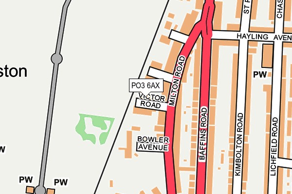 PO3 6AX map - OS OpenMap – Local (Ordnance Survey) PO3 6AX map - OS OpenMap – Local (Ordnance Survey)