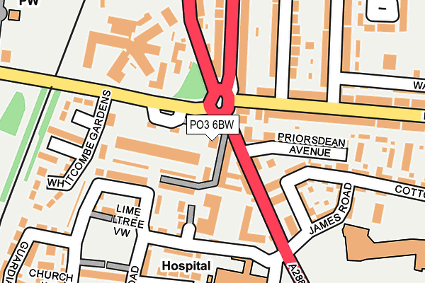 PO3 6BW map - OS OpenMap – Local (Ordnance Survey) PO3 6BW map - OS OpenMap – Local (Ordnance Survey)