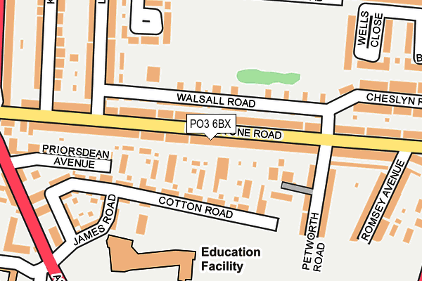 PO3 6BX map - OS OpenMap – Local (Ordnance Survey) PO3 6BX map - OS OpenMap – Local (Ordnance Survey)