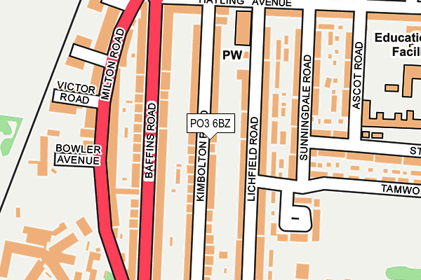 PO3 6BZ map - OS OpenMap – Local (Ordnance Survey) PO3 6BZ map - OS OpenMap – Local (Ordnance Survey)