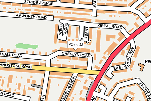 PO3 6DJ map - OS OpenMap – Local (Ordnance Survey) PO3 6DJ map - OS OpenMap – Local (Ordnance Survey)