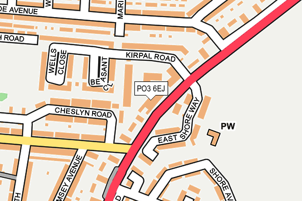 PO3 6EJ map - OS OpenMap – Local (Ordnance Survey) PO3 6EJ map - OS OpenMap – Local (Ordnance Survey)