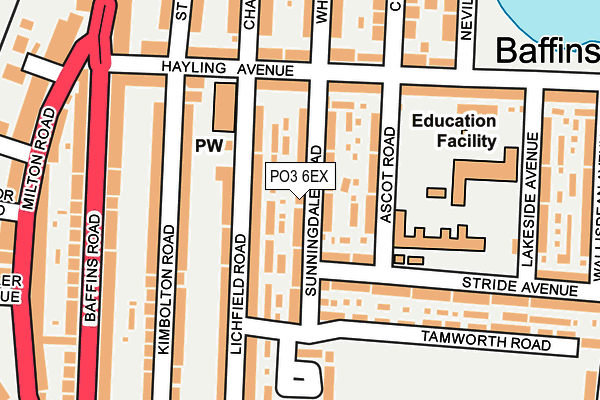 PO3 6EX map - OS OpenMap – Local (Ordnance Survey)