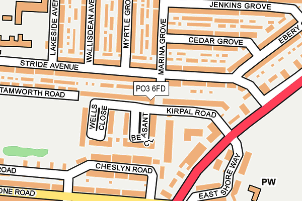 PO3 6FD map - OS OpenMap – Local (Ordnance Survey) PO3 6FD map - OS OpenMap – Local (Ordnance Survey)