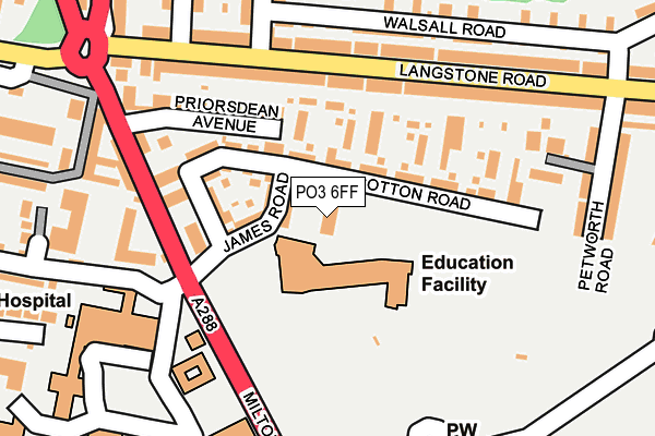 PO3 6FF map - OS OpenMap – Local (Ordnance Survey)