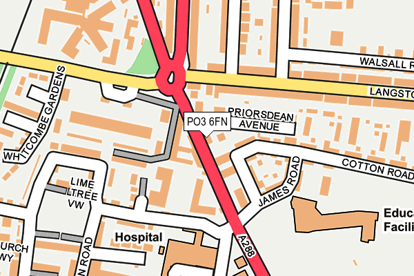 PO3 6FN map - OS OpenMap – Local (Ordnance Survey) PO3 6FN map - OS OpenMap – Local (Ordnance Survey)