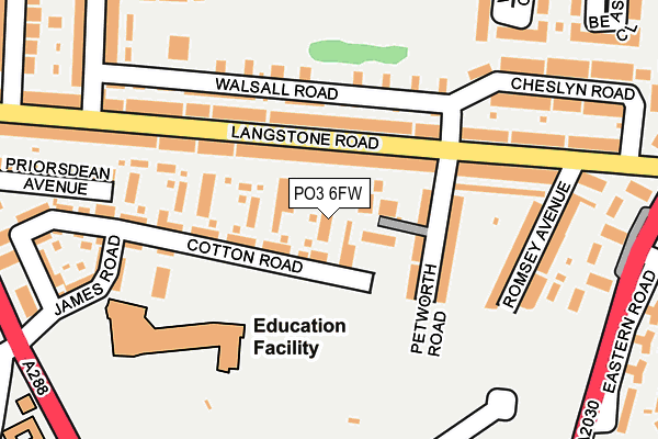 PO3 6FW map - OS OpenMap – Local (Ordnance Survey) PO3 6FW map - OS OpenMap – Local (Ordnance Survey)