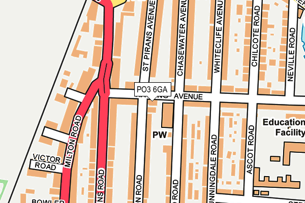 PO3 6GA map - OS OpenMap – Local (Ordnance Survey) PO3 6GA map - OS OpenMap – Local (Ordnance Survey)