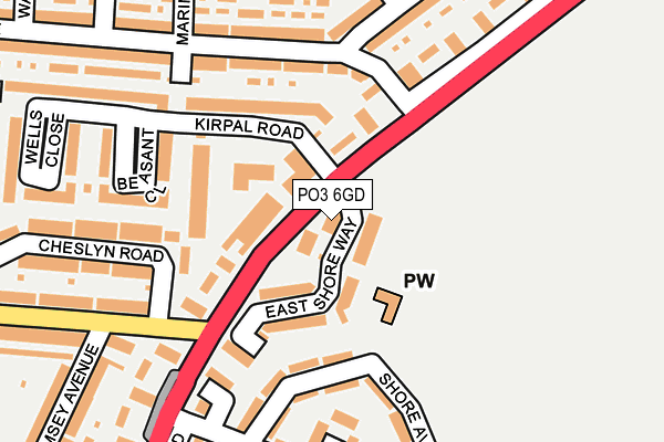 PO3 6GD map - OS OpenMap – Local (Ordnance Survey) PO3 6GD map - OS OpenMap – Local (Ordnance Survey)