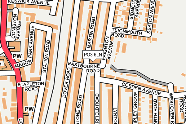 PO3 6LN map - OS OpenMap – Local (Ordnance Survey)