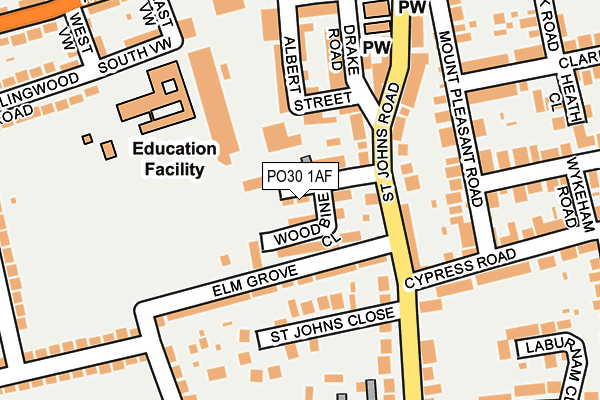 PO30 1AF map - OS OpenMap – Local (Ordnance Survey) PO30 1AF map - OS OpenMap – Local (Ordnance Survey)