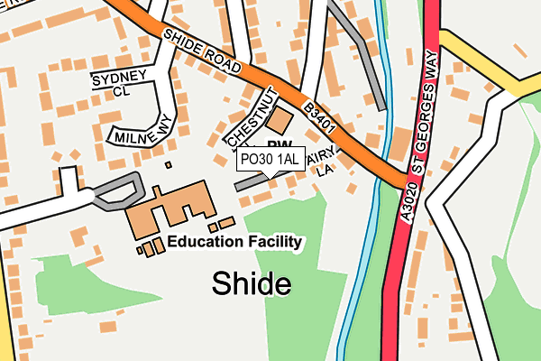 PO30 1AL map - OS OpenMap – Local (Ordnance Survey) PO30 1AL map - OS OpenMap – Local (Ordnance Survey)