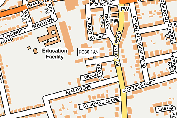 PO30 1AN map - OS OpenMap – Local (Ordnance Survey) PO30 1AN map - OS OpenMap – Local (Ordnance Survey)