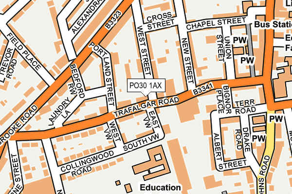 PO30 1AX map - OS OpenMap – Local (Ordnance Survey)