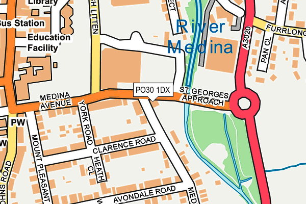 PO30 1DX map - OS OpenMap – Local (Ordnance Survey) PO30 1DX map - OS OpenMap – Local (Ordnance Survey)