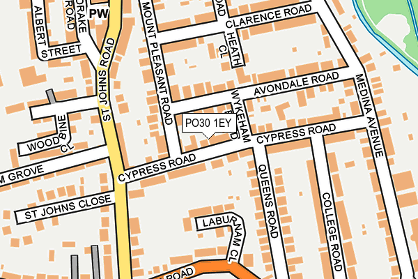 PO30 1EY map - OS OpenMap – Local (Ordnance Survey) PO30 1EY map - OS OpenMap – Local (Ordnance Survey)