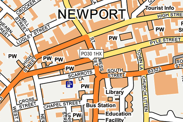 PO30 1HX map - OS OpenMap – Local (Ordnance Survey) PO30 1HX map - OS OpenMap – Local (Ordnance Survey)
