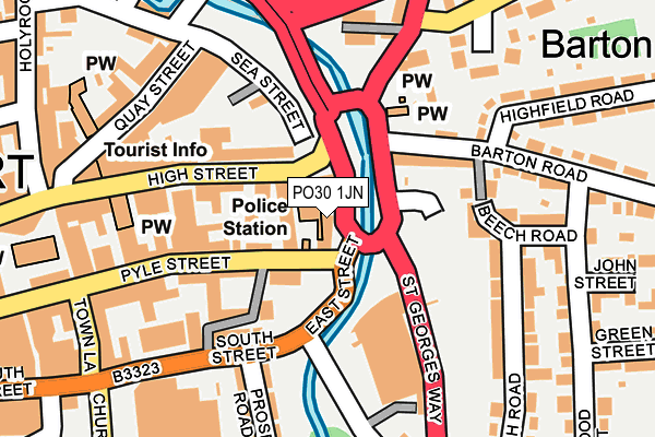PO30 1JN map - OS OpenMap – Local (Ordnance Survey) PO30 1JN map - OS OpenMap – Local (Ordnance Survey)