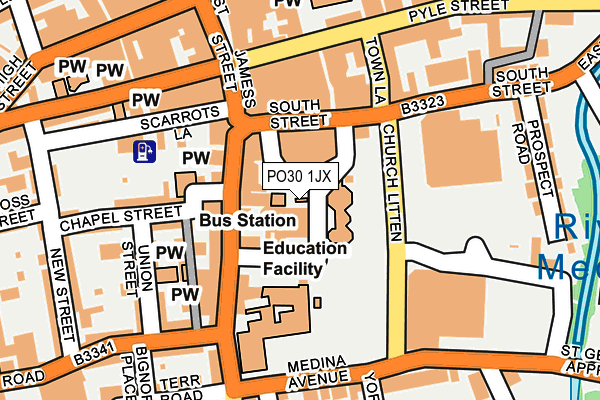 PO30 1JX map - OS OpenMap – Local (Ordnance Survey) PO30 1JX map - OS OpenMap – Local (Ordnance Survey)