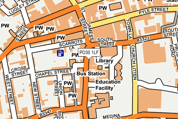 PO30 1LF map - OS OpenMap – Local (Ordnance Survey) PO30 1LF map - OS OpenMap – Local (Ordnance Survey)