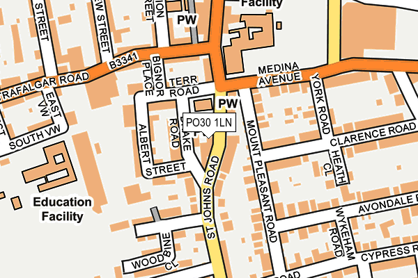 PO30 1LN map - OS OpenMap – Local (Ordnance Survey) PO30 1LN map - OS OpenMap – Local (Ordnance Survey)