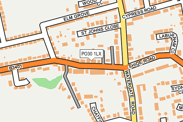 PO30 1LX map - OS OpenMap – Local (Ordnance Survey) PO30 1LX map - OS OpenMap – Local (Ordnance Survey)