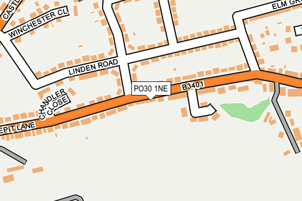 PO30 1NE map - OS OpenMap – Local (Ordnance Survey) PO30 1NE map - OS OpenMap – Local (Ordnance Survey)