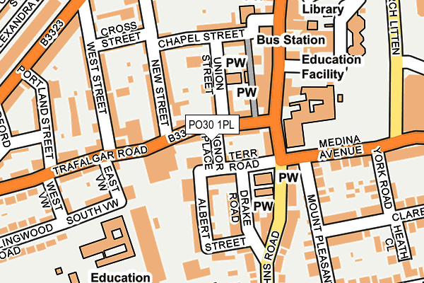 PO30 1PL map - OS OpenMap – Local (Ordnance Survey) PO30 1PL map - OS OpenMap – Local (Ordnance Survey)