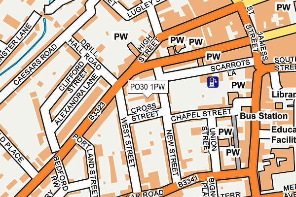 PO30 1PW map - OS OpenMap – Local (Ordnance Survey) PO30 1PW map - OS OpenMap – Local (Ordnance Survey)