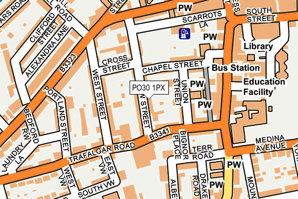 PO30 1PX map - OS OpenMap – Local (Ordnance Survey)