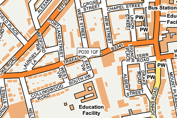 PO30 1QF map - OS OpenMap – Local (Ordnance Survey) PO30 1QF map - OS OpenMap – Local (Ordnance Survey)