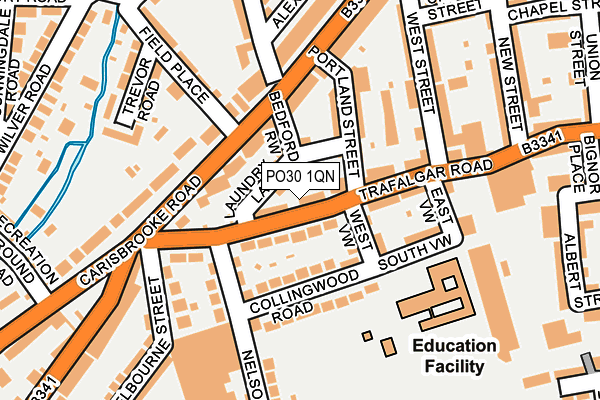 PO30 1QN map - OS OpenMap – Local (Ordnance Survey) PO30 1QN map - OS OpenMap – Local (Ordnance Survey)