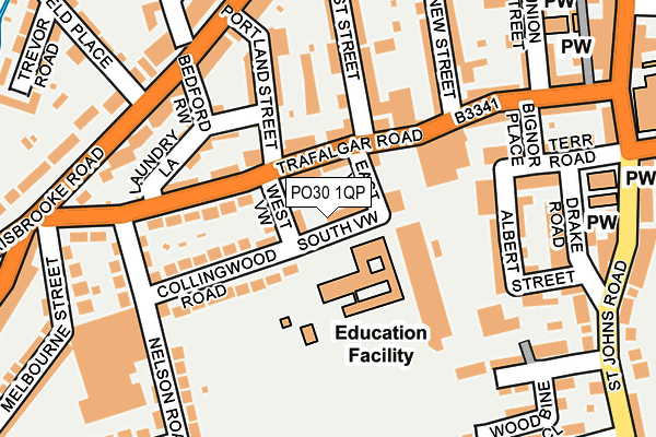 PO30 1QP map - OS OpenMap – Local (Ordnance Survey) PO30 1QP map - OS OpenMap – Local (Ordnance Survey)
