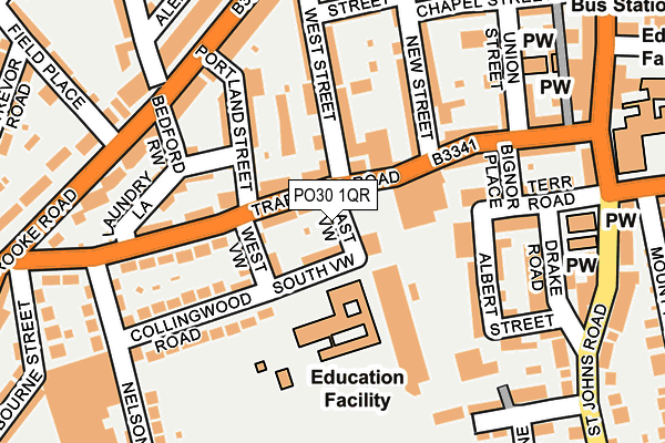 PO30 1QR map - OS OpenMap – Local (Ordnance Survey) PO30 1QR map - OS OpenMap – Local (Ordnance Survey)