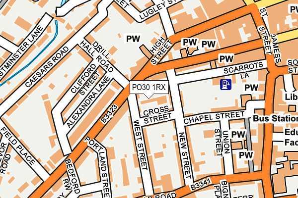 PO30 1RX map - OS OpenMap – Local (Ordnance Survey) PO30 1RX map - OS OpenMap – Local (Ordnance Survey)