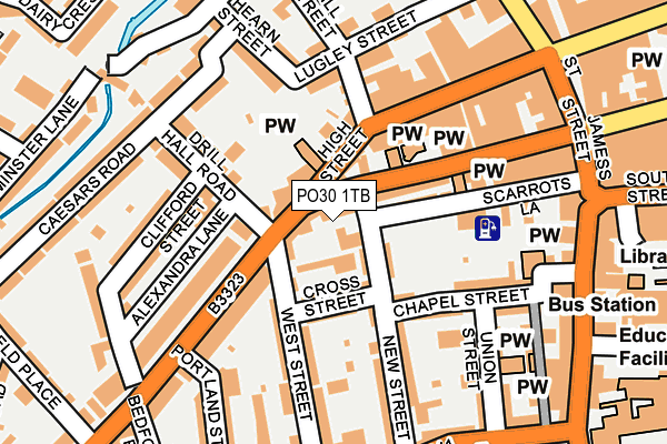 PO30 1TB map - OS OpenMap – Local (Ordnance Survey) PO30 1TB map - OS OpenMap – Local (Ordnance Survey)