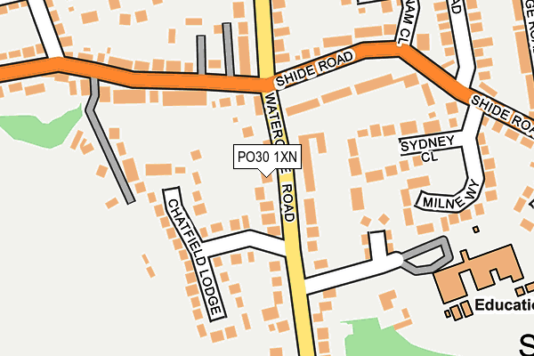 PO30 1XN map - OS OpenMap – Local (Ordnance Survey) PO30 1XN map - OS OpenMap – Local (Ordnance Survey)