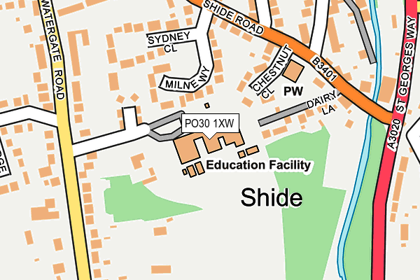 PO30 1XW map - OS OpenMap – Local (Ordnance Survey) PO30 1XW map - OS OpenMap – Local (Ordnance Survey)