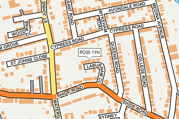PO30 1YH map - OS OpenMap – Local (Ordnance Survey) PO30 1YH map - OS OpenMap – Local (Ordnance Survey)