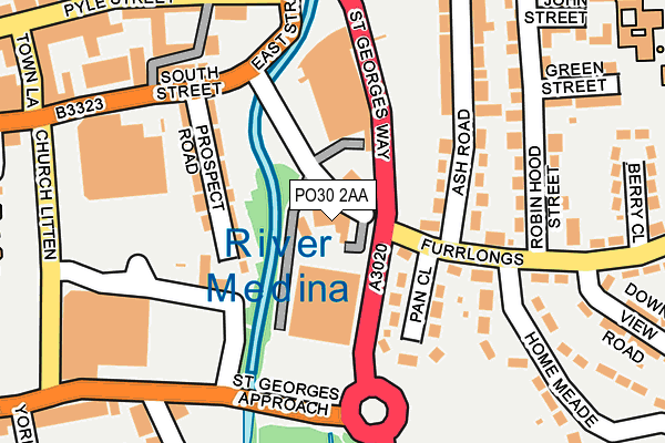 PO30 2AA map - OS OpenMap – Local (Ordnance Survey) PO30 2AA map - OS OpenMap – Local (Ordnance Survey)