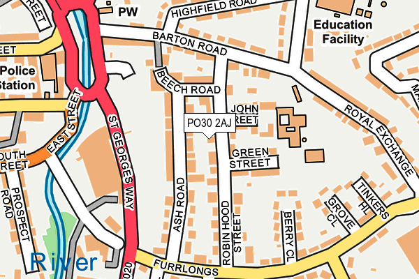 PO30 2AJ map - OS OpenMap – Local (Ordnance Survey) PO30 2AJ map - OS OpenMap – Local (Ordnance Survey)
