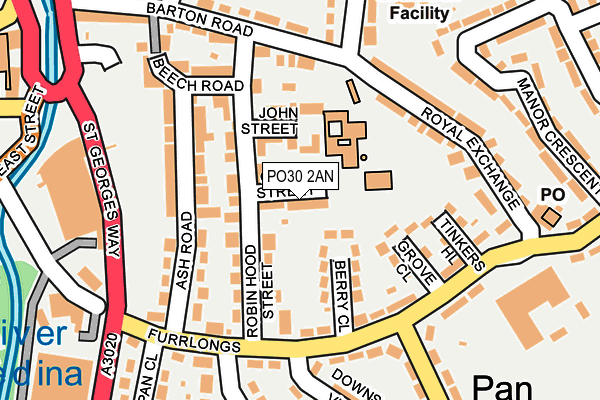 PO30 2AN map - OS OpenMap – Local (Ordnance Survey) PO30 2AN map - OS OpenMap – Local (Ordnance Survey)
