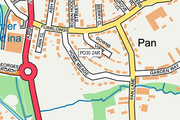 PO30 2AR map - OS OpenMap – Local (Ordnance Survey) PO30 2AR map - OS OpenMap – Local (Ordnance Survey)