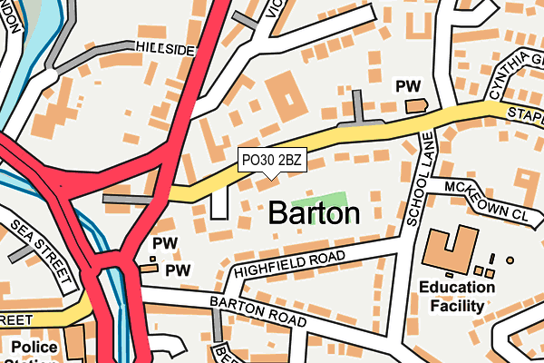 PO30 2BZ map - OS OpenMap – Local (Ordnance Survey) PO30 2BZ map - OS OpenMap – Local (Ordnance Survey)